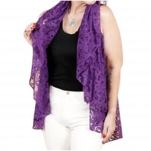 NEW SHAWL DAWLS delecate lace shawl in purple